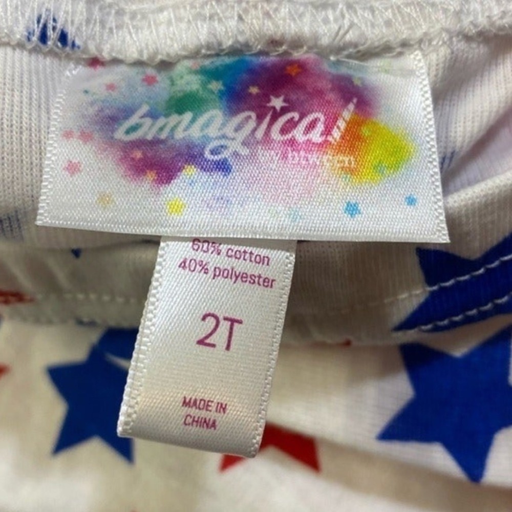 Bmagical Pajama Set 2T Red White Blue Patriotic Star Sleepwear USA Summer Comfy - Picture 9 of 9